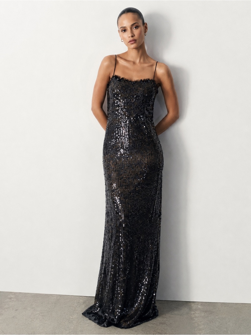 All Over Sequined Evening Gown